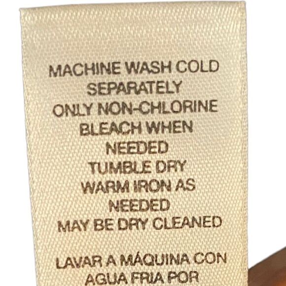 Chico’s 0/S/4 Blue Chambray Denim Cotton Lace-Up Relaxed Fit Long Sleeve Shirt - Picture 7 of 8